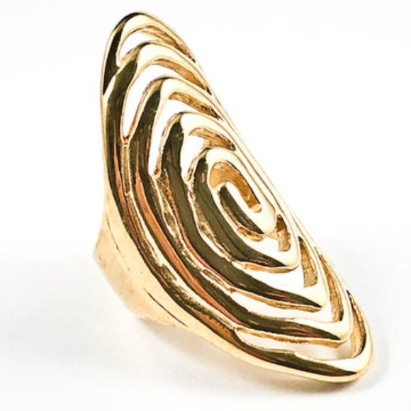 Wendy Web3 Spiral Elongated Statement Ring - Picture 3 of 3